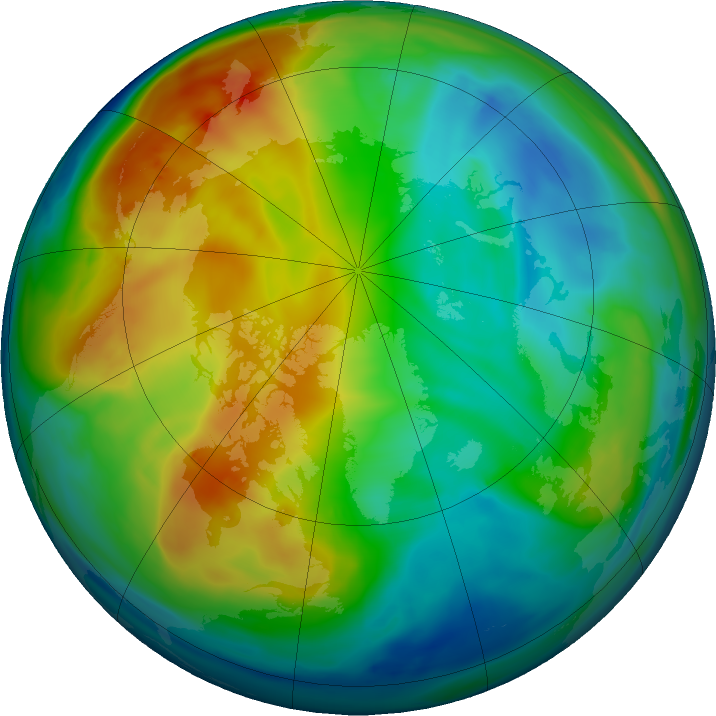 Arctic ozone map for 15 December 2017